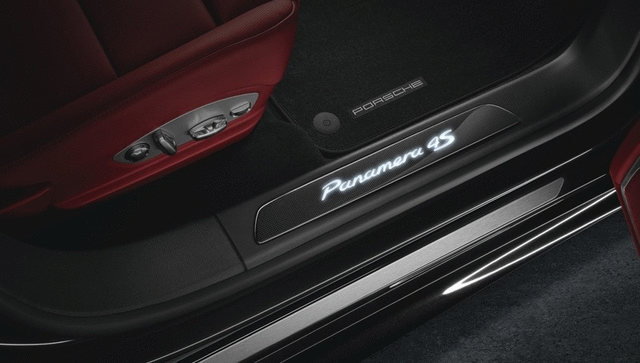 Porsche Door Entry Guards In Carbon Illuminated - 97004480042 - Panamera 97004480042