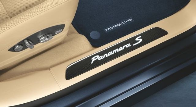 Porsche Door Entry Guards In Carbon Illuminated - 97004480030 - Panamera 97004480030