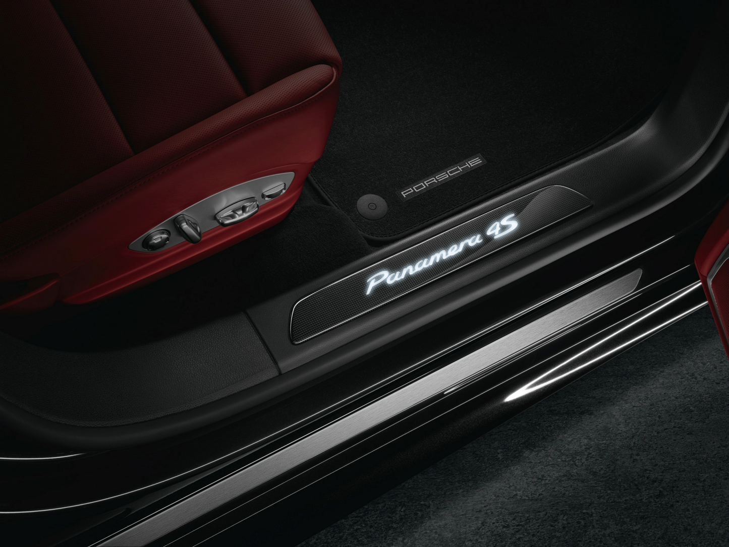 Porsche Door Entry Guards In Carbon Illuminated - 97004480241 - Panamera 97004480241