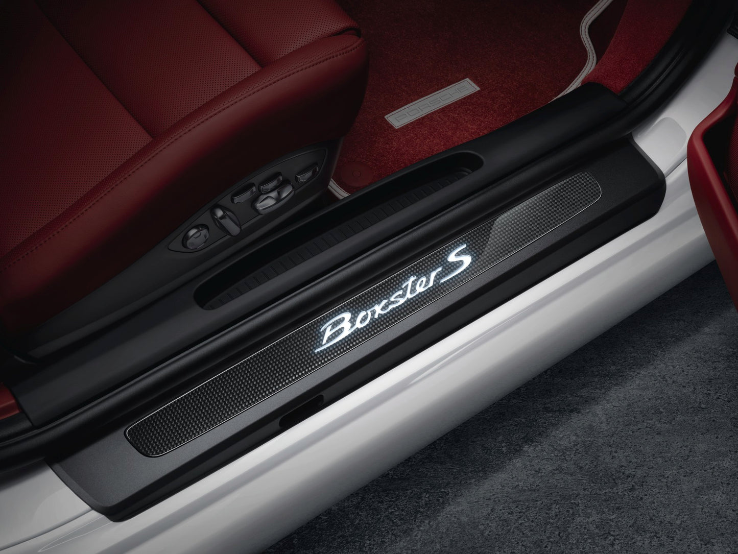 Porsche Door Entry Guards In Carbon Illuminated - 98104480037 - 981 - 982 12-23 98104480037