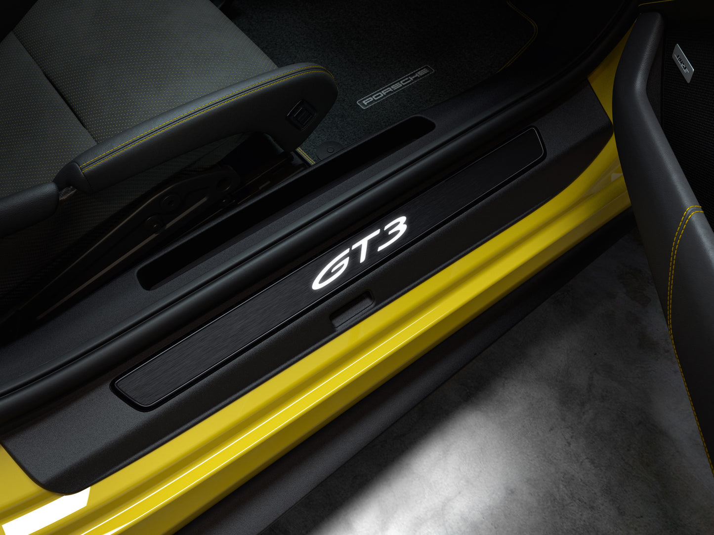 Porsche Door Entry Guards In Carbon Illuminated GT3 - 99104480039 - 991 12-18 99104480039