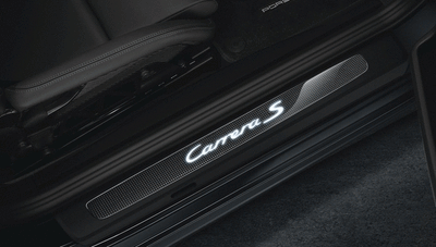 Porsche Door Entry Guards In Carbon Illuminated Turbo S - 99104480037 - 991 12-18 99104480037