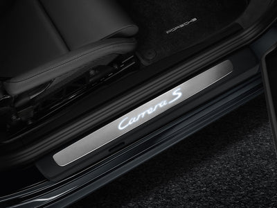 Porsche Door Entry Guards In Stainless Steel - 99104480016 - 991 12-18 99104480016