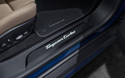 Porsche Door Sill Guards Black Brushed Aluminum Illuminated - 9J1073801B 9J1073801B