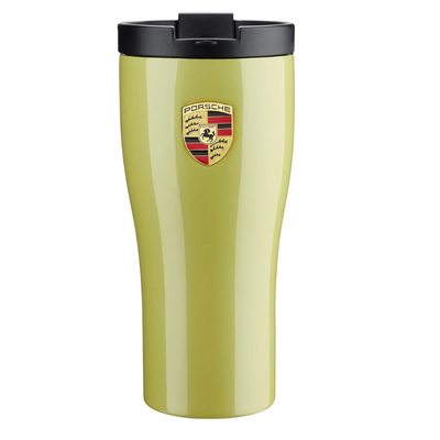 Porsche Double Walled Stainless Steel Yellow Thermos Cup - 460 ml