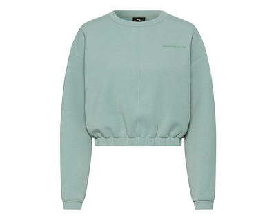 Porsche Electric Lifestyle Womens Cropped Sweatshirt - Soft Basil
