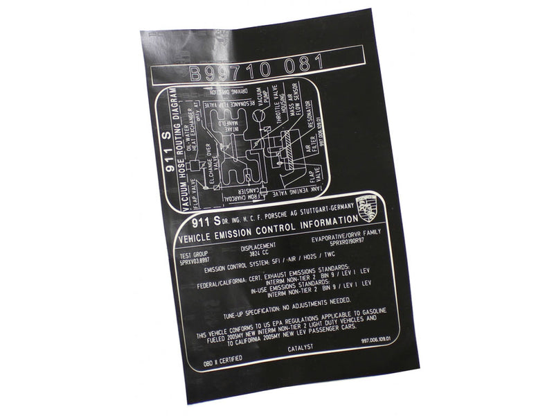 Porsche Engine Decal - 911 05-08 997-006-109-01