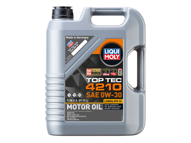 Porsche Engine Oil - Liqui Moly Top Tec 4210 - 0W-30 Synthetic 5 Liter , Cayenne/Panamera/Macan | 2004-2025 22158