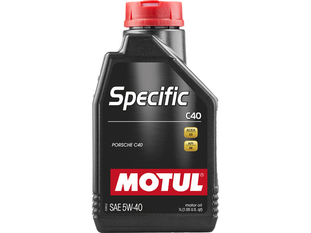 Porsche Engine Oil - Motul Specific C40 - 5W-40 Synthetic 1 Liter , Cayenne/718 Boxster/718 Cayman/Panamera/718 Spyder/911 | 2017-2025 113929