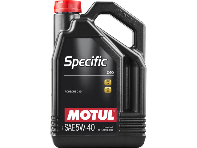 Porsche Engine Oil - Motul Specific C40 - 5W-40 Synthetic 5 Liter , Cayenne/718 Boxster/718 Cayman/Panamera/718 Spyder/911 | 2017-2025 113943