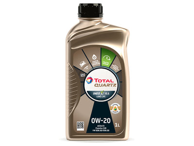 Porsche Engine Oil - Total Quartz INEO Xtra Long Life - 0W-20 Synthetic 1 Liter , Panamera/Cayenne/Macan | 2017-2025 226005