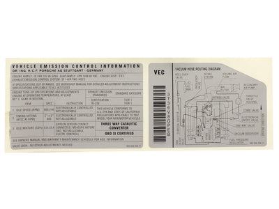 Porsche Engine Specification Sticker - 911 94-98