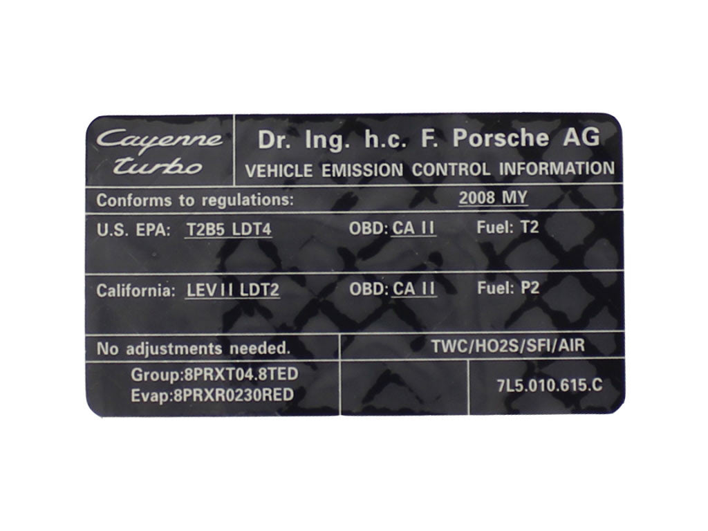 Porsche Engine Sticker - Cayenne 2008 955-006-119-10