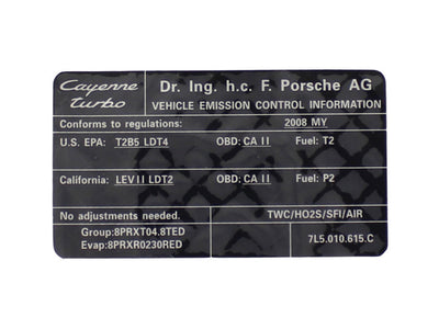 Porsche Engine Sticker - Cayenne 2008 955-006-119-10