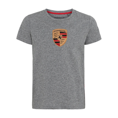 Porsche Essential Cotton Crew Neck Kids T-Shirt - Grey Melange