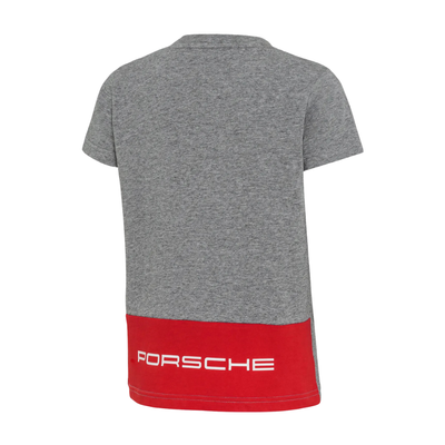 Porsche Essential Cotton Crew Neck Kids T-Shirt - Grey Melange