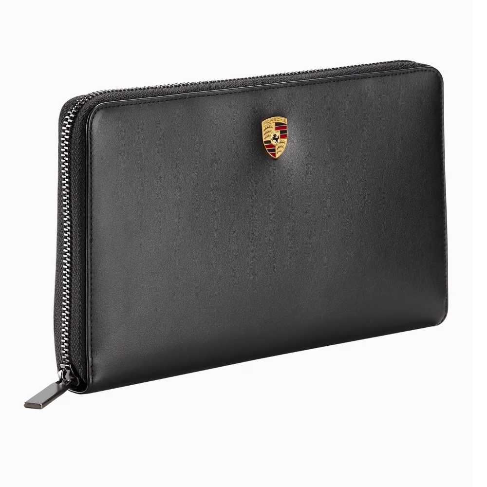 Porsche Essential Cowhide Leather Black Travel Wallet