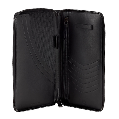 Porsche Essential Cowhide Leather Black Travel Wallet
