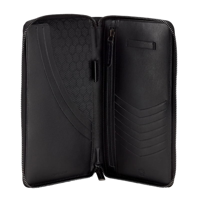 Porsche Essential Cowhide Leather Black Travel Wallet