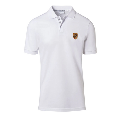 Porsche Essential Crest Mens White Polo Shirt