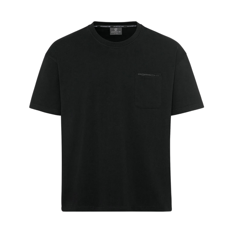 Porsche Essential Patch Pocket Cotton Unisex T-Shirt - Black