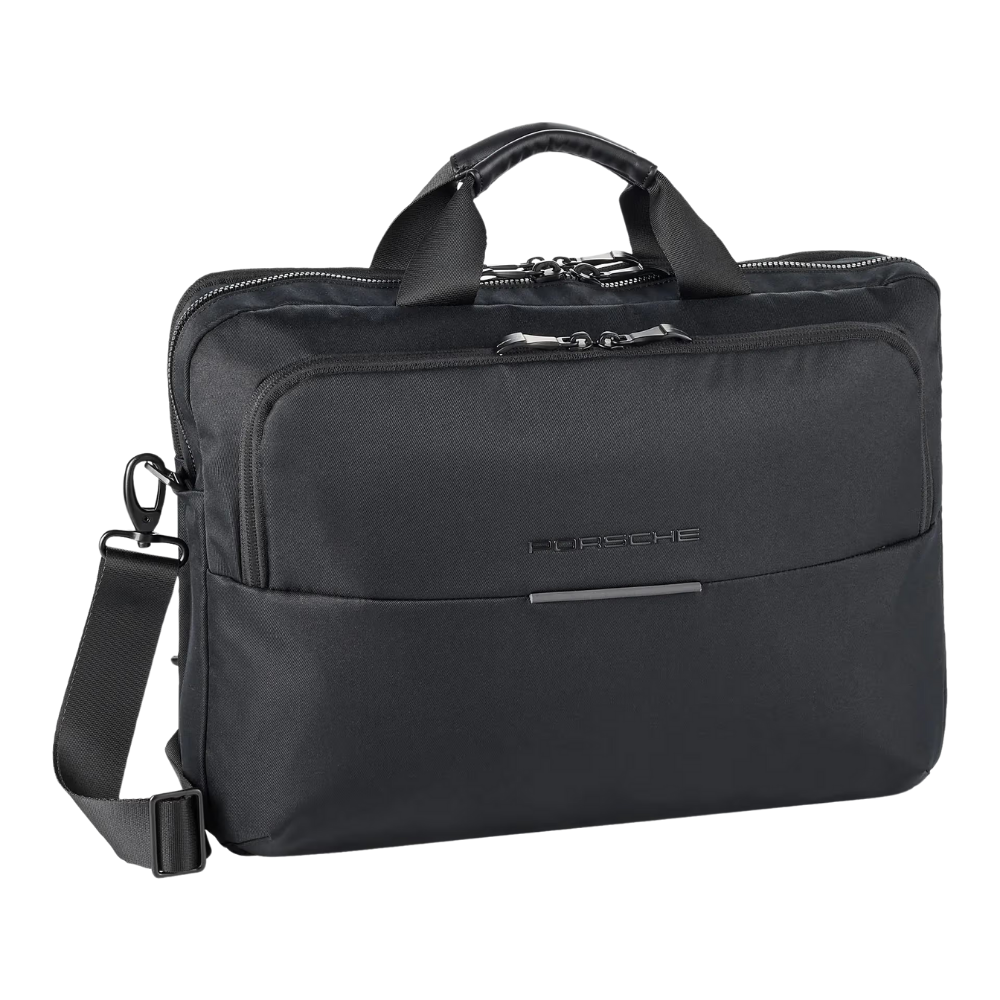 Porsche Essential Zip Puller Black Business Briefcase