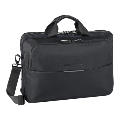 Porsche Essential Zip Puller Black Business Briefcase