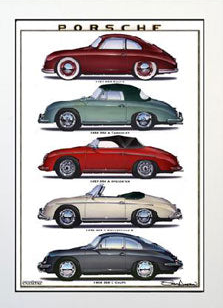 Porsche Factory Authorized Porsche Print - 356 - by Steve Anderson SMC-000-867