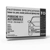 Porsche Fastening Specifications Type 997 - 911 978-0-9849077-1-7