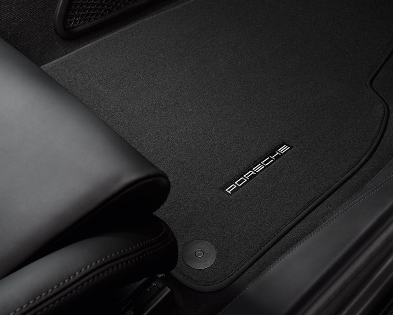 Porsche Floor Mats - Black - Silver - 98155161310TCG - 981 - 982 13-23 - 991 12-18 98155161310TCG