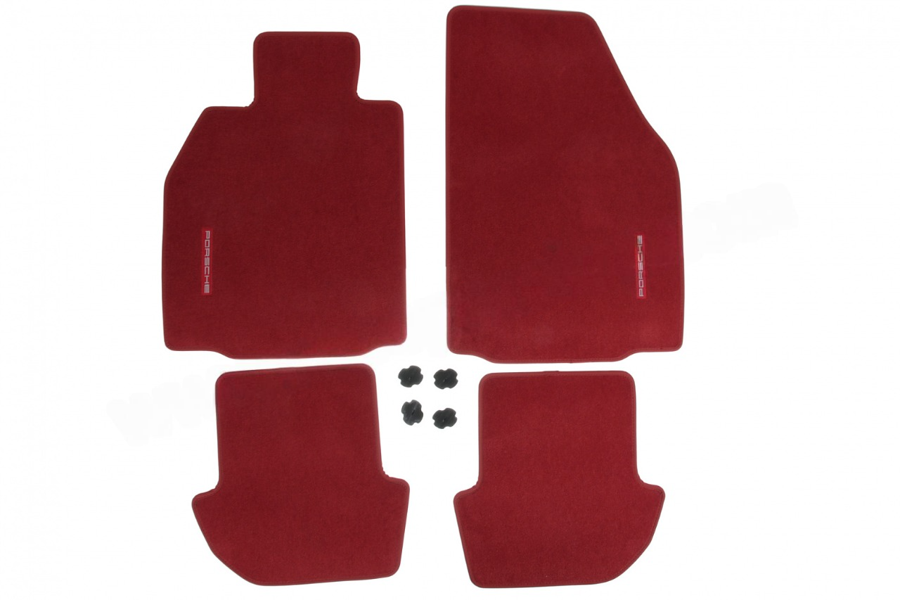 Porsche Floor Mats with Nubuk Surround Coupe Carrera Red - 99755198408N43 99755198408-N43
