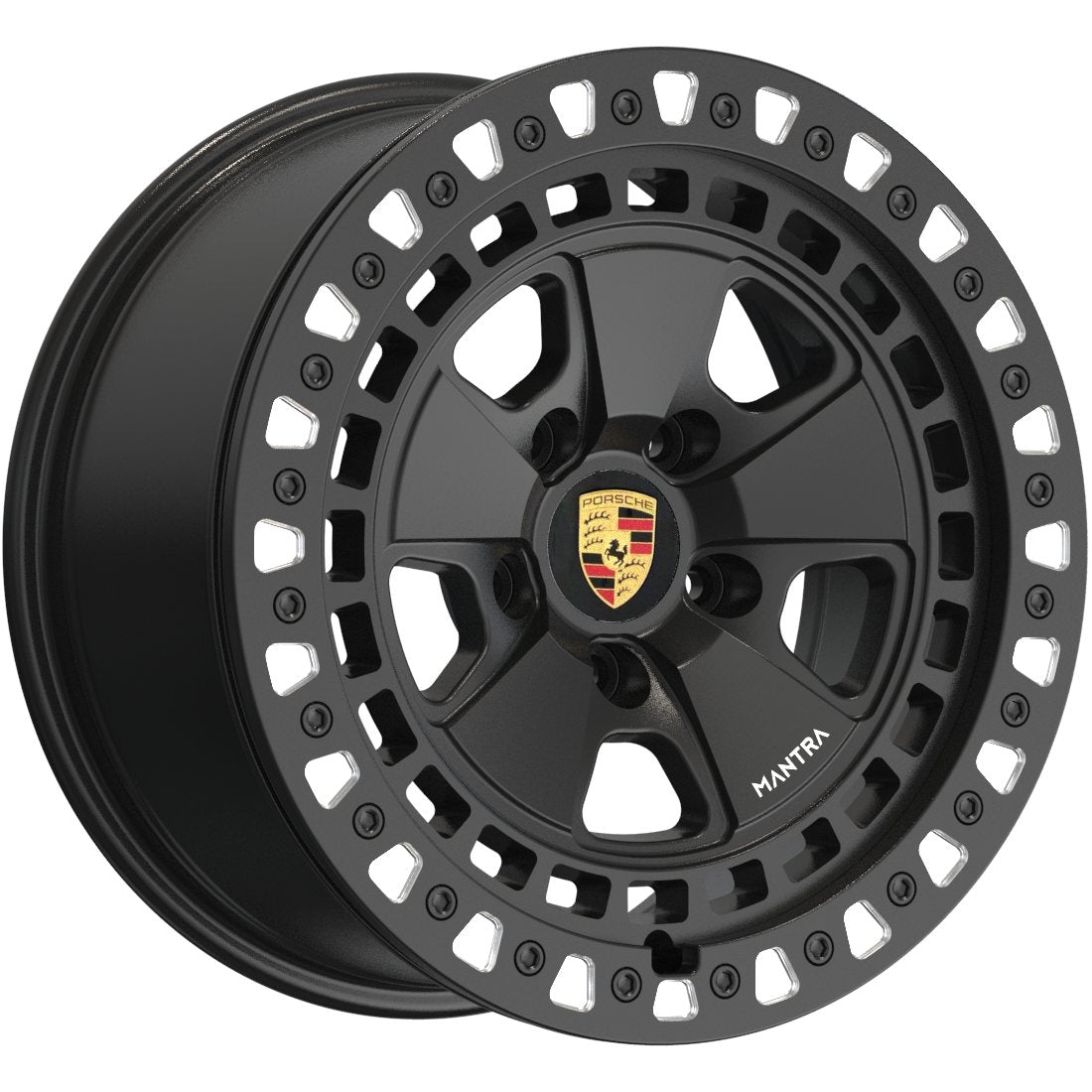 Porsche Fox Forged Beadlock Wheel Satin Black 18x9 - Cayenne FOX-FORGED-BEADLOCK-1890-5130-20-SB