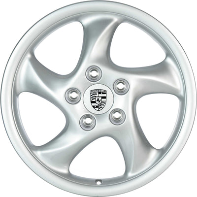 Porsche Front Silver Alloy Wheel 7.5JX18 ET50 - 911/Boxster 97-05 993-362-134-06