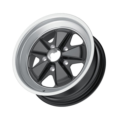 Porsche Fuchs Wheel Black 16x7 - 911/912E/930 FE160701302371B