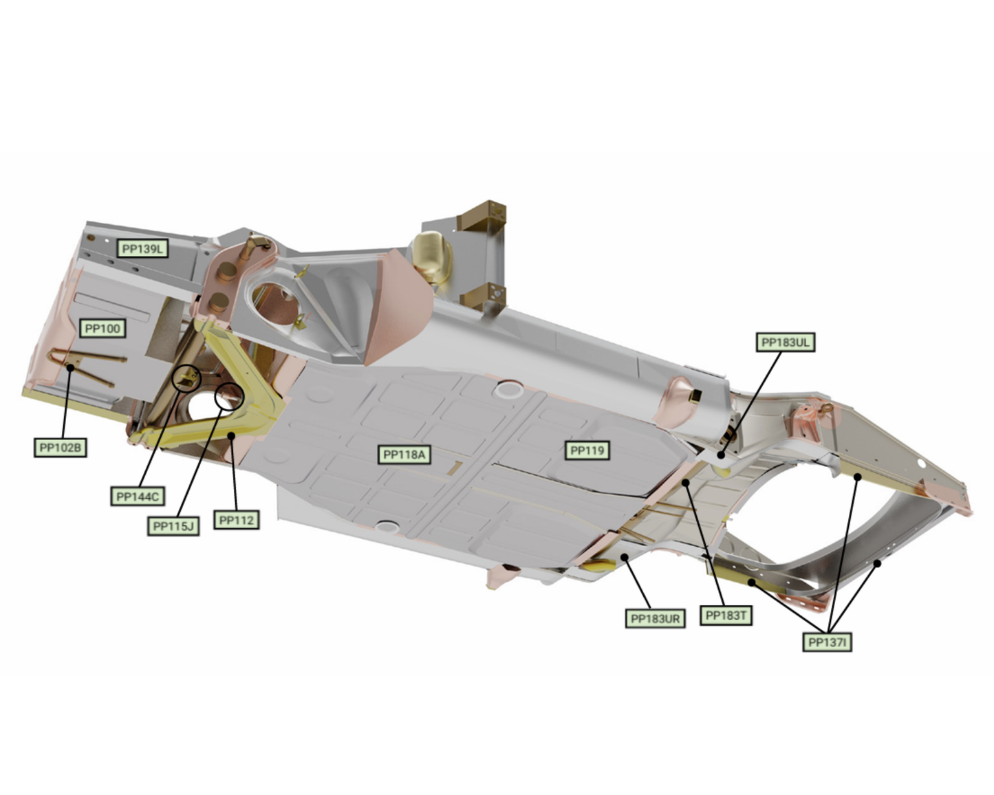Porsche Fully Assembled Chassis - Stage: 1 - Speedster | 1954-1959 SMC-AFC-SPD-S1