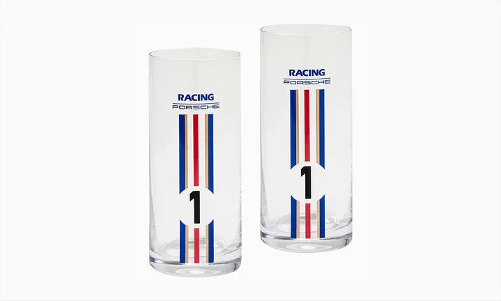 Porsche Genuine Porsche 2 Highball Glasses With Racing Decal - WAP0505030NRCG WAP0505030NRCG