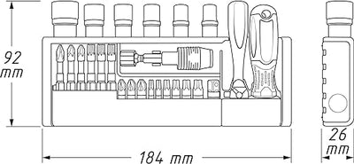 Porsche Hazet HZ2300SH-1 Smartholder 1/4 in Socket/Bit Set - 39 Pieces HZ2300SH-1
