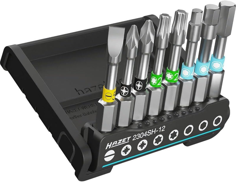 Porsche Hazet HZ2304SH-12 SmartHolder Hex/PZ/Torx/Slotted Bit Set - Long - 8 Pieces HZ2304SH-12