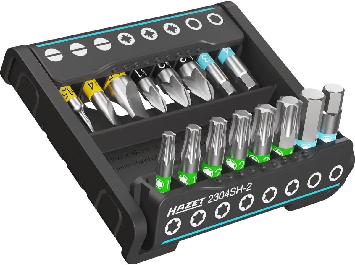 Porsche Hazet HZ2304SH-2 SmartHolder Hex/PZ/Torx/Slotted Bit Set - 16 Pieces HZ2304SH-2