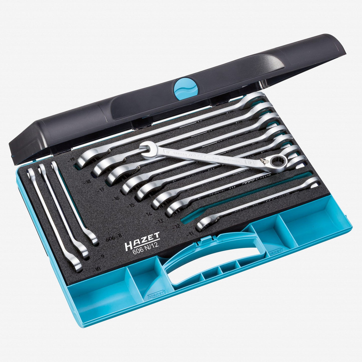 Porsche Hazet HZ606N/12 Ratcheting Combination Wrench Set - 12 Pieces HZ606N/12