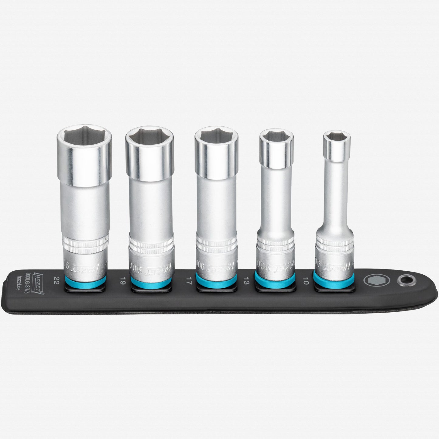 Porsche Hazet HZ900SLG-SR/5 SmartRail 1/2 in Impact Metric Deep Socket Set - 5 Pieces HZ900SLG-SR/5