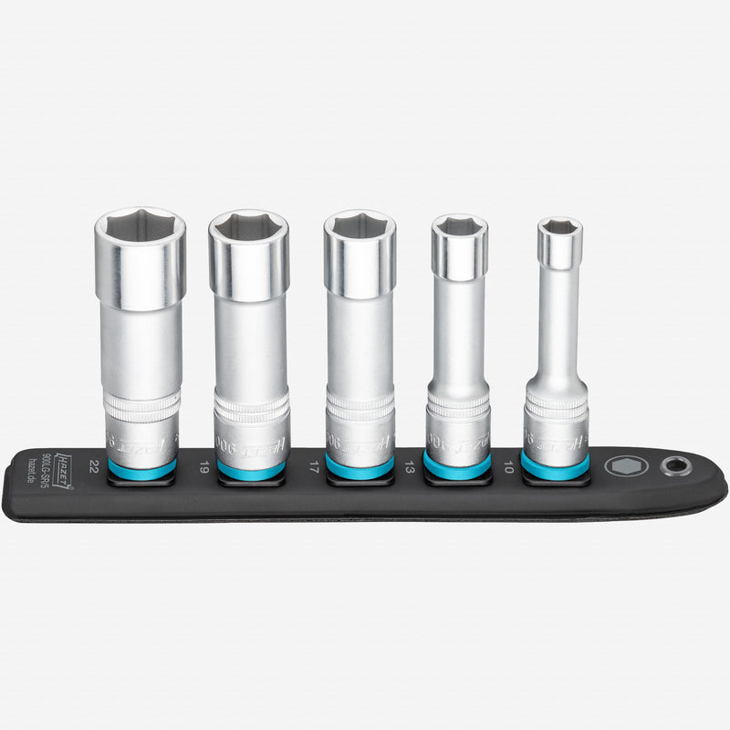 Porsche Hazet HZ900SLG-SR/5 SmartRail 1/2 in Impact Metric Deep Socket Set - 5 Pieces HZ900SLG-SR/5