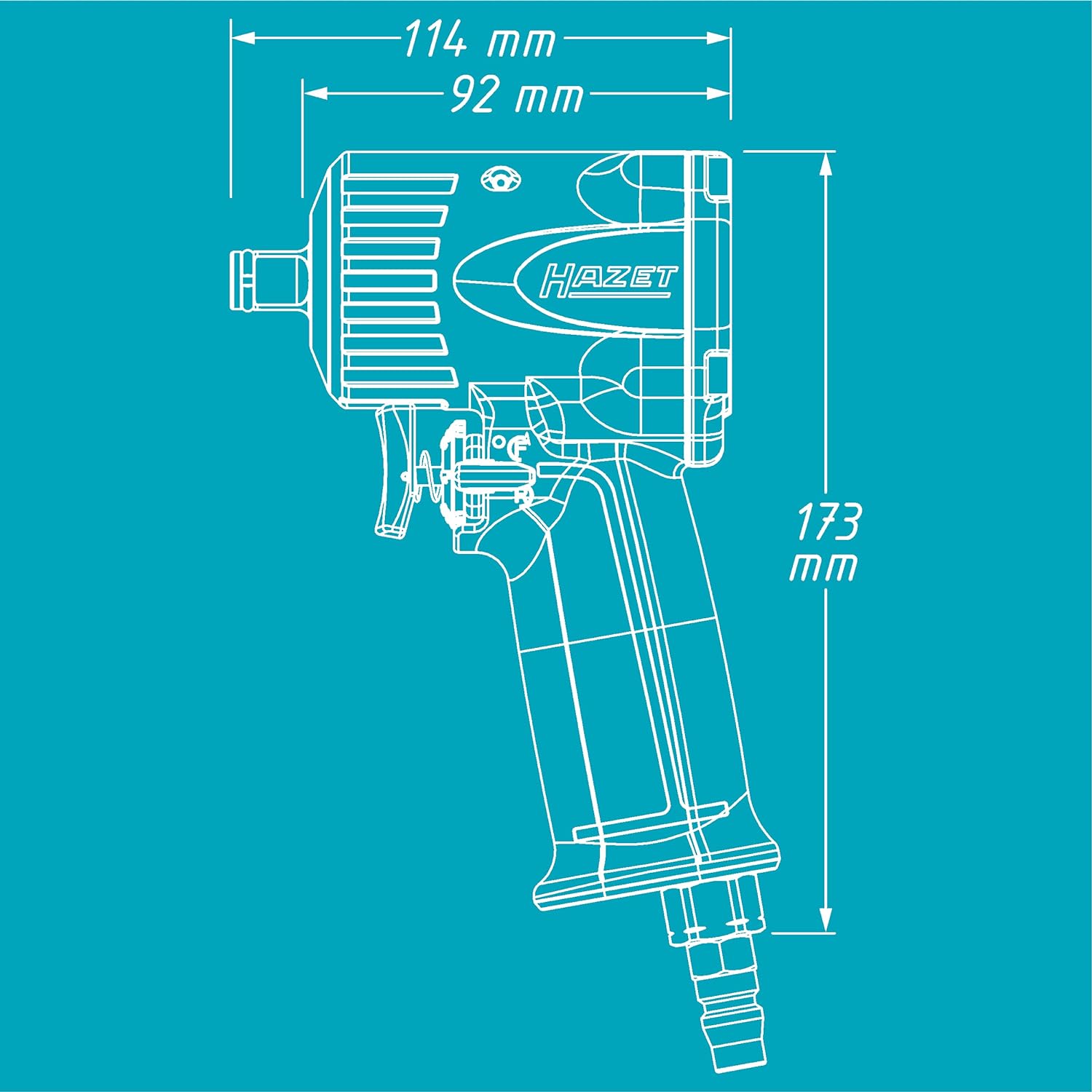 Porsche Hazet HZ9012M Pneumatic Impact Wrench - 1/2 in HZ9012M
