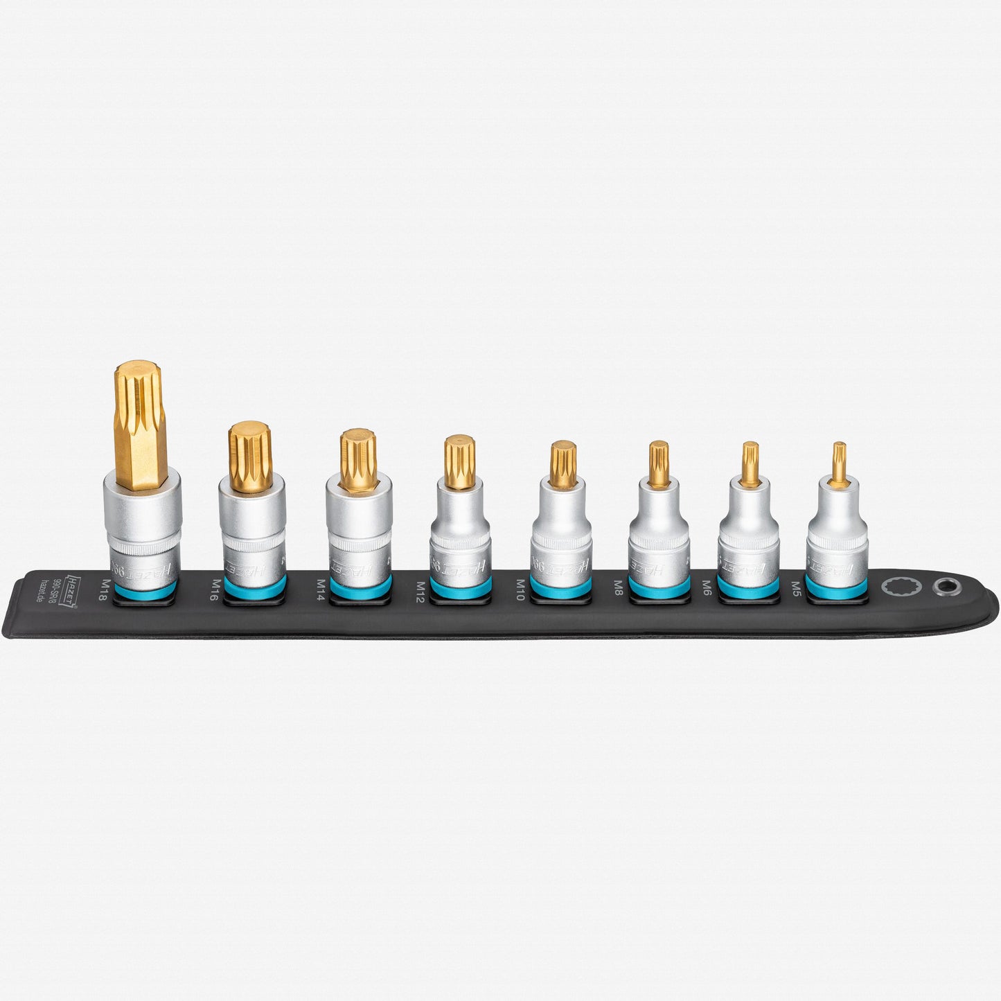 Porsche Hazet HZ990-SR/8 SmartRail 1/2 in XZN Bit Socket Set - 8 Pieces HZ990-SR/8