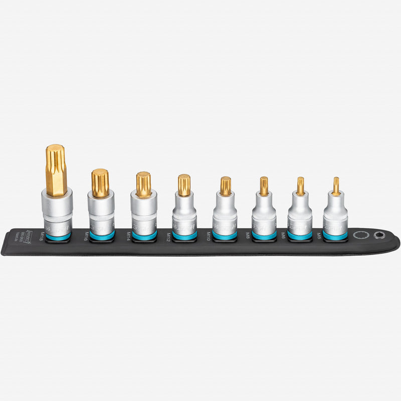 Porsche Hazet HZ990-SR/8 SmartRail 1/2 in XZN Bit Socket Set - 8 Pieces HZ990-SR/8