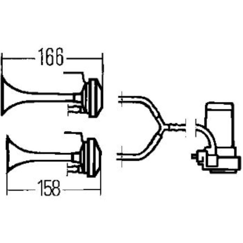 Porsche Hella Air Horn Kit - 12V 3001791
