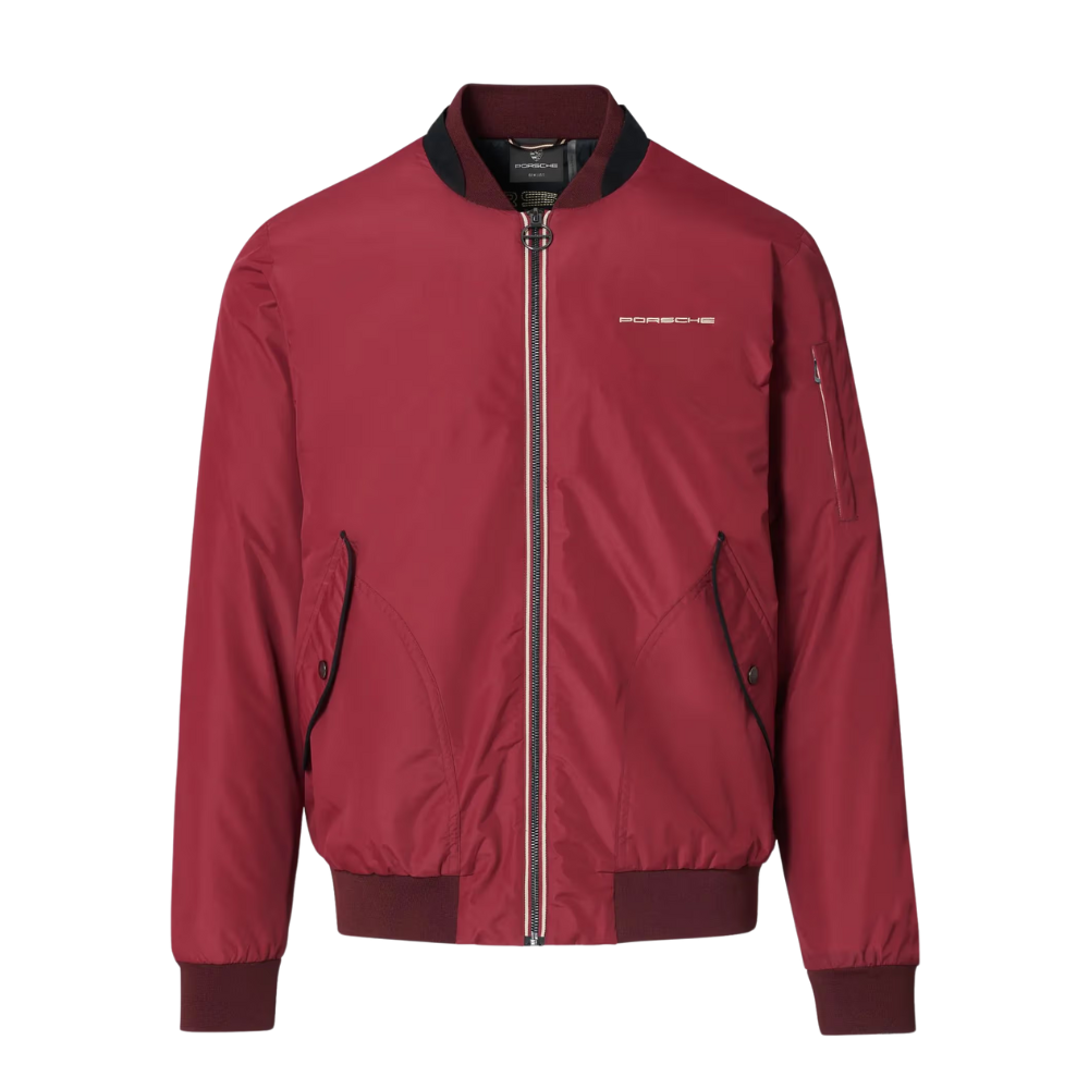 Porsche Heritage Mens Red Bomber Jacket
