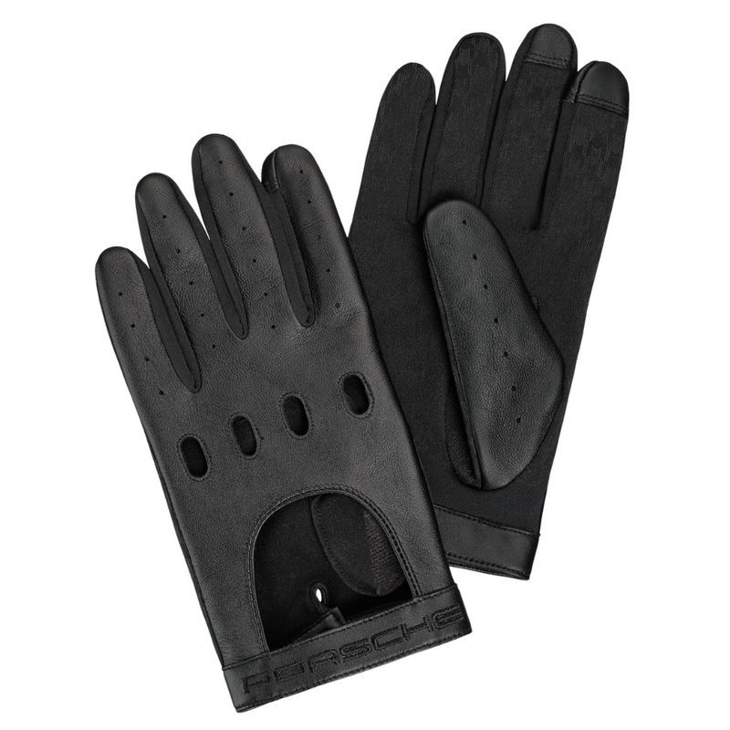 Porsche Heritage Unisex Black Leather Glove