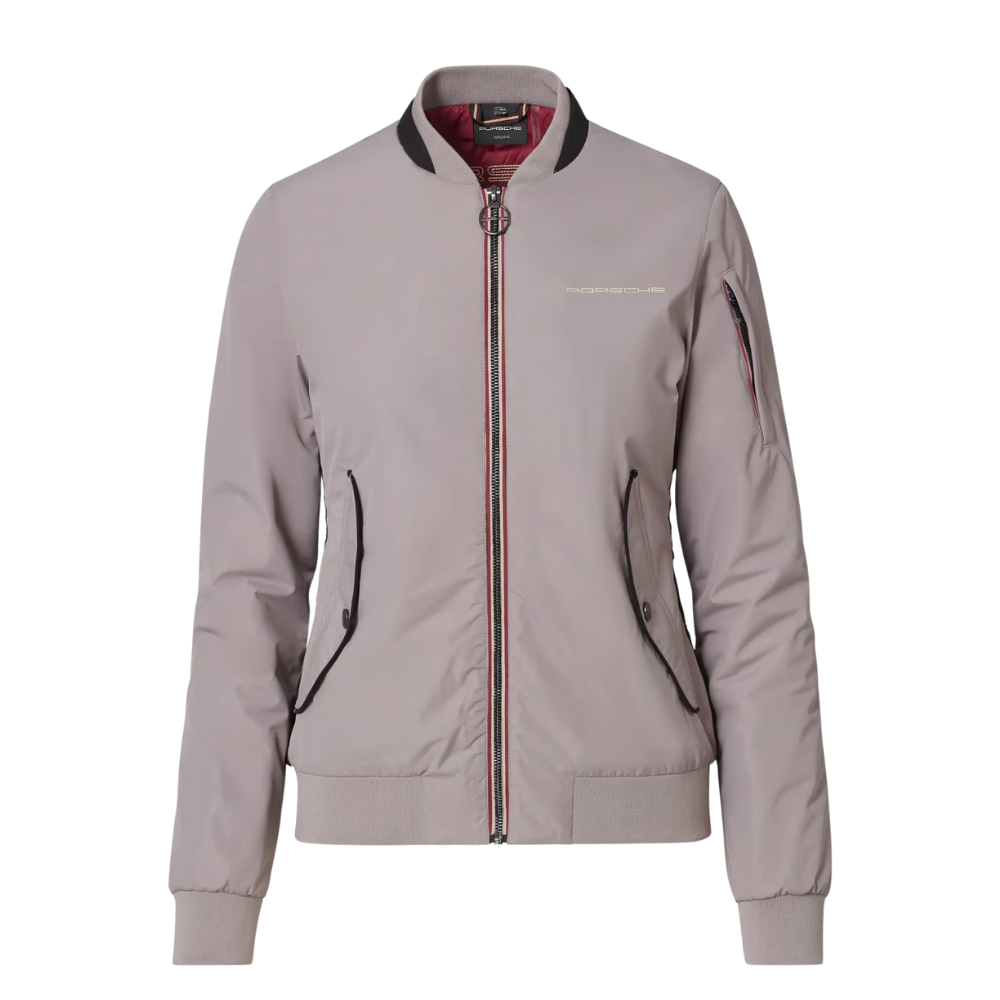 Porsche Heritage Womens Beige Bomber Jacket