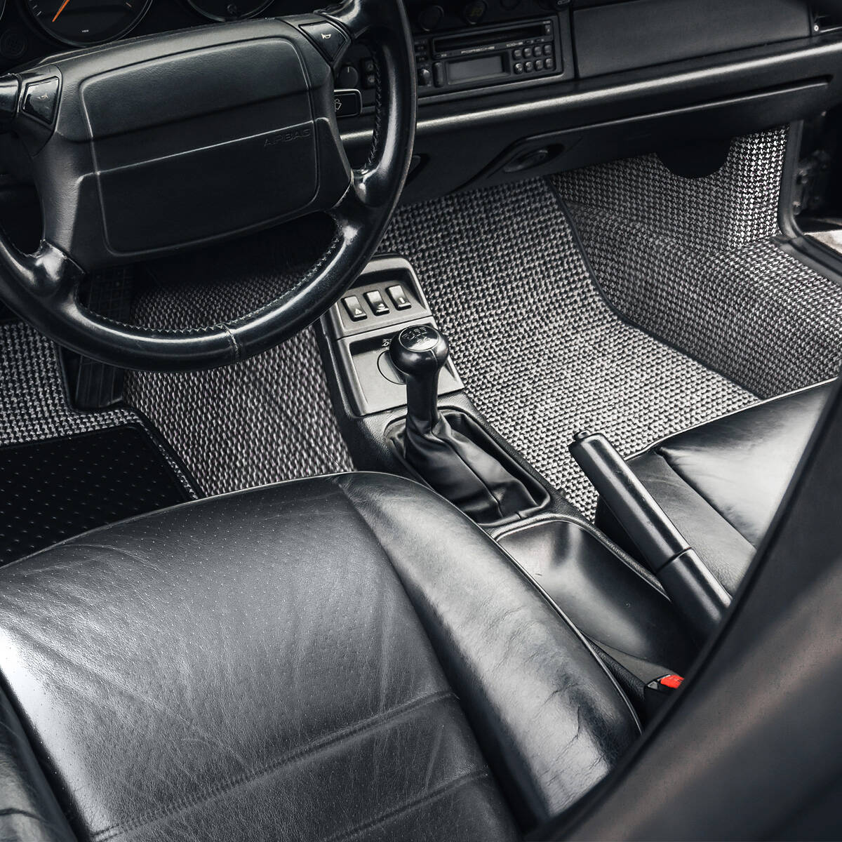Porsche Houndstooth Carpets Set - 911/930 69-98 CB-CRPT-BLK-1